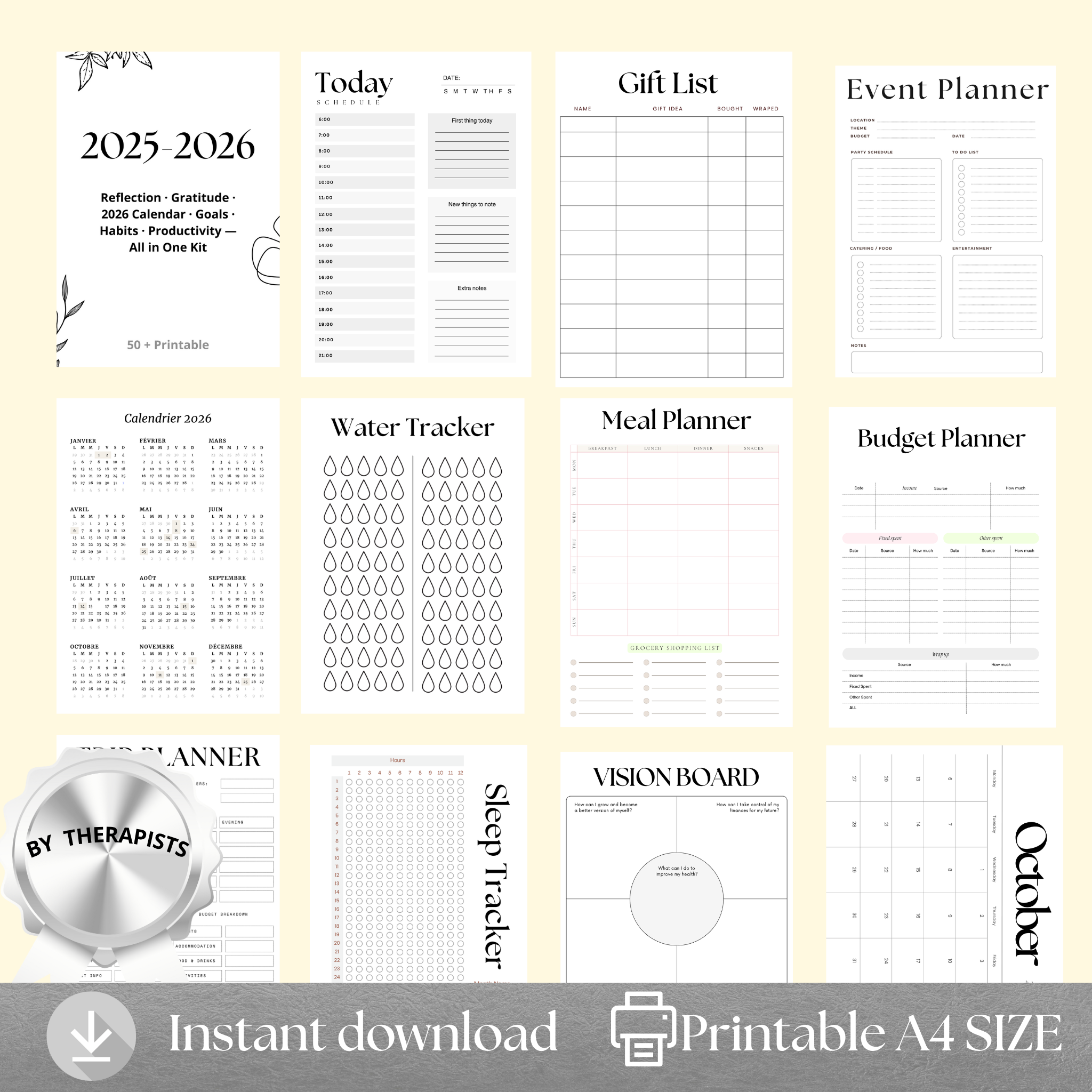 ADHD Printable Planner Bundle, ADHD Workbook, ADHD Planner Bundle, ADHD Journal, ADHD Productivity Planner, ADHD Life Planner, Printable ADHD Planner